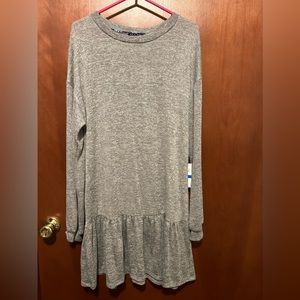 Long sleeve heather gray dress by As U Wish. Size XL, NWT